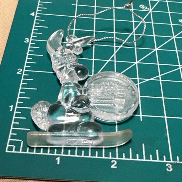 Energizer Bunny Ornament 1992 Clear Acrylic Skiing Drummer Christmas - Picture 9 of 13